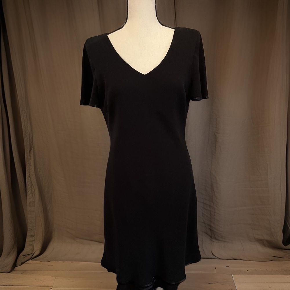 S.L. Fashions Black Formal Party Dress With Layered Hem Women’s Size 8
